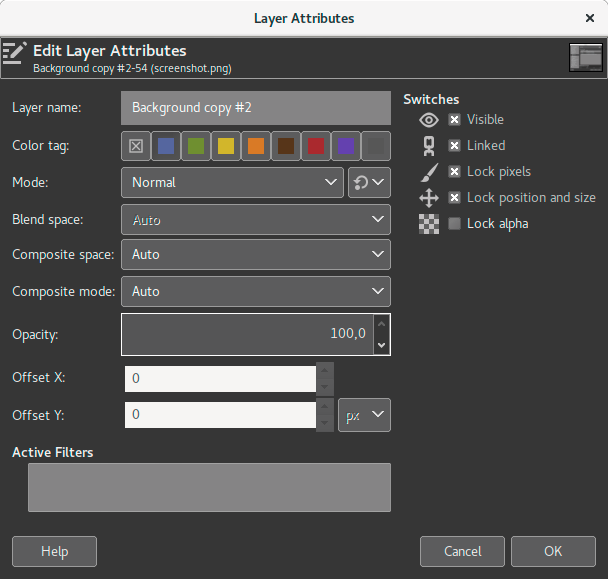 Updated Layer Attributes dialog